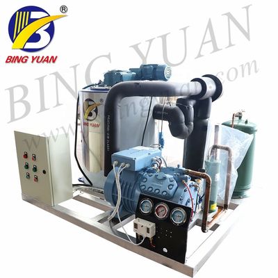 बाष्पीकरणीय शीतलन 10KW R404A हिमपात परत बर्फ निर्माता, 3 टन बर्फ मशीन